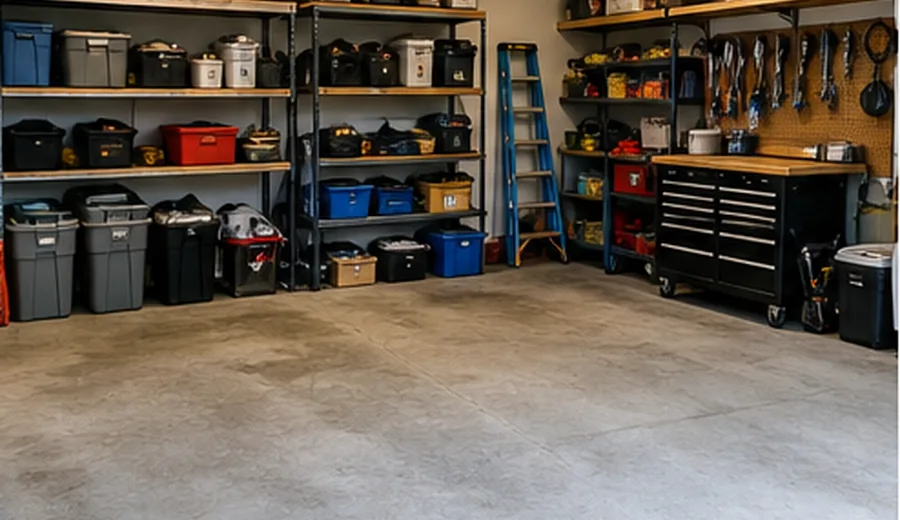 Organized garage after a Junk Avengers cleanout